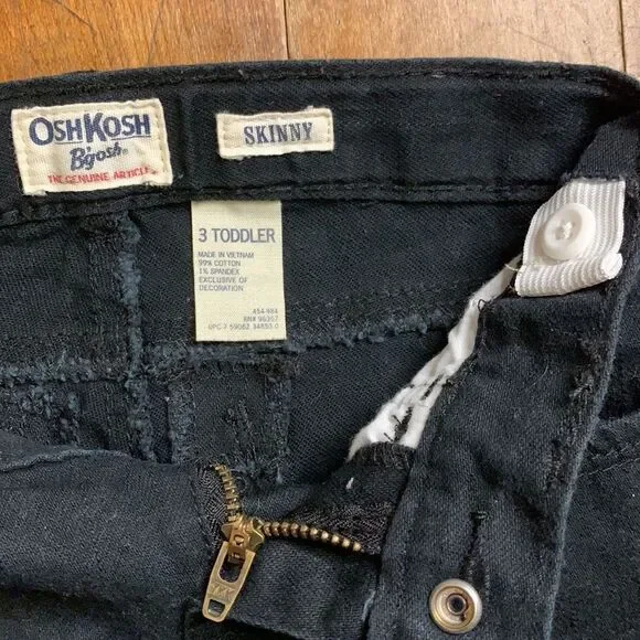 Oshkosh jeans 3T black skinny jeans adjustable waist cotton spring neutral - Picture 4 of 5